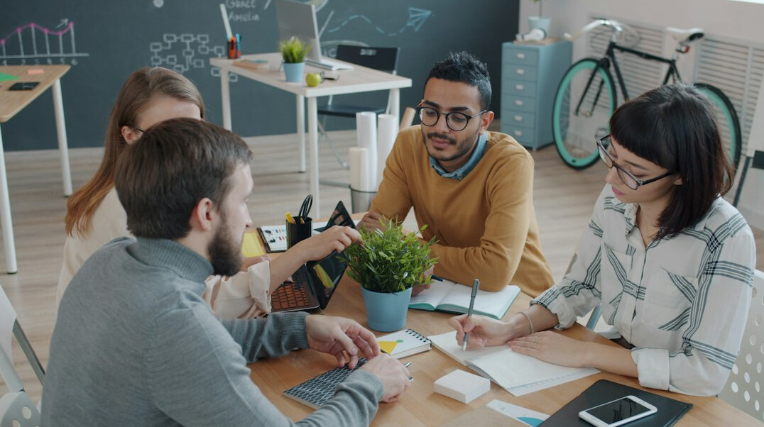 diverse people in discussion
